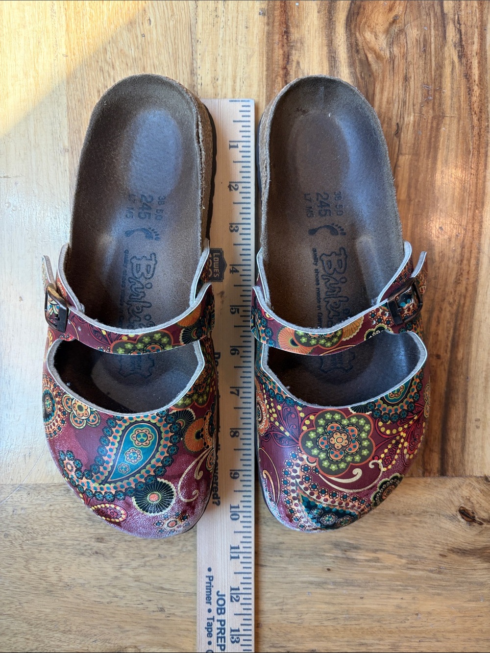 Birkenstock Burgundy Paisley Mary Jane Clogs - Picture 9 of 10